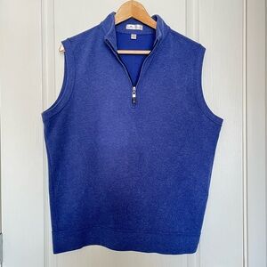 Peter Millar Crown Blue Quarter Zip Vest Sz M Mens Golf Layering Preppy Luxury